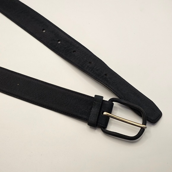 Vintage L\'Aiglon Paris New‎ York Nubuck Cowhide Leather Belt Blue 30/75 Brass